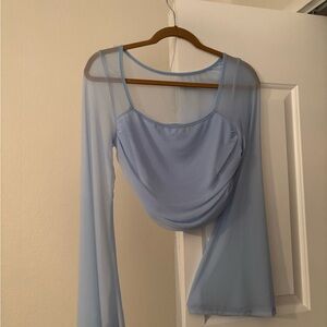 Elegant Light Blue Women's Top